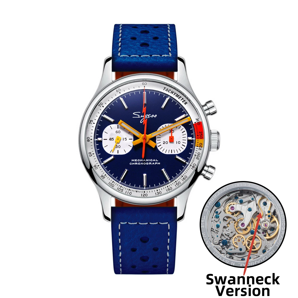 Sugess Chronograph Watch for Man ST19 Swanneck Movement Mechanical