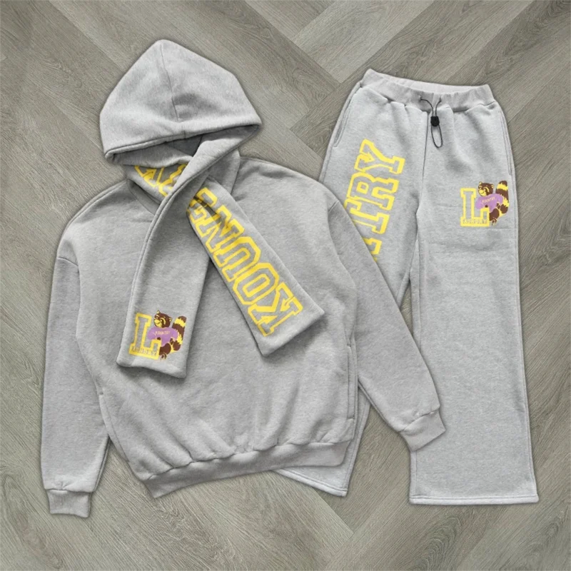 

Tokyo Fashion Kapital Hoodie Sweatpant Scarf Neck Hoody One Piece Hoodie Sweatshirt Men Women Couple Top Pants Set