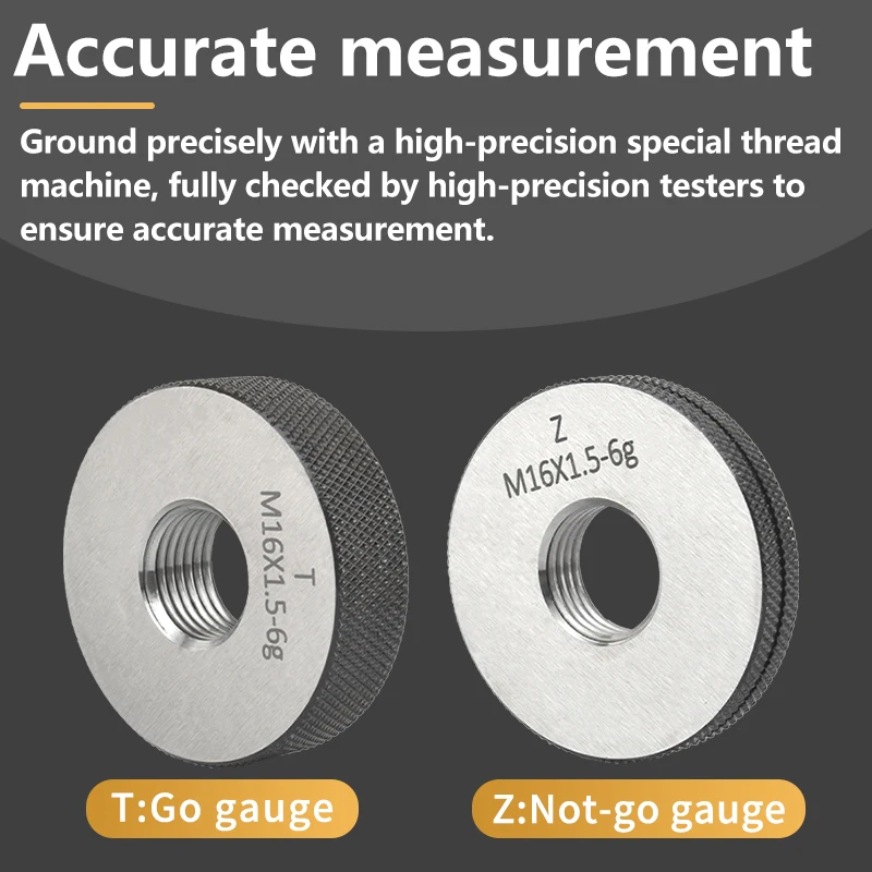 1SET(1*GO+1*NOGO) 6g Accuracy M26-M34 Metric Standard Fine Tooth Thread Ring Gauge Measure Tool X0.5/0.75/1/1.25/1.5/2/3/3.5