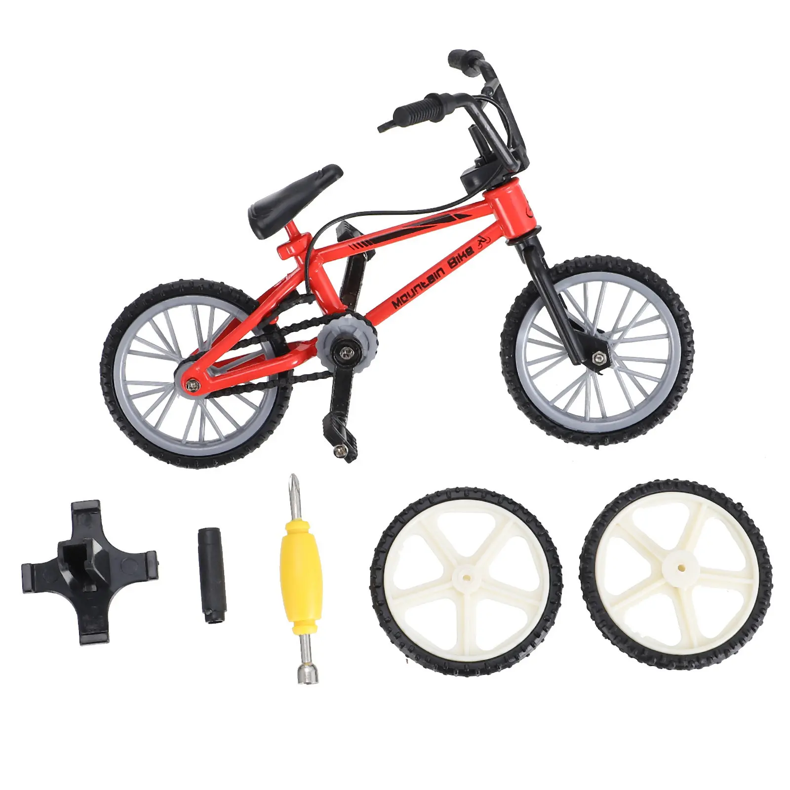 

1 Set Desktop Finger Bike Mini Alloy Mountain Bicycle Simulation Finger Sports Game Realistic Details Gift Bike Toy