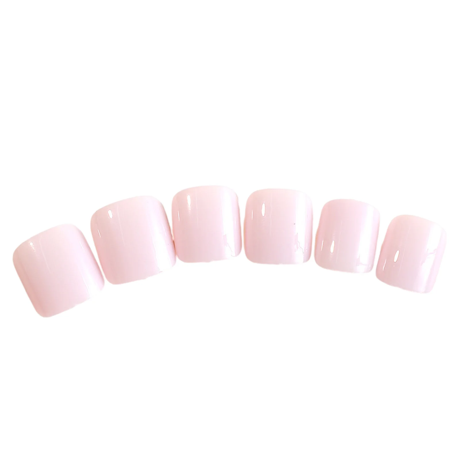 24Pcs Nude Pink Color Press on Toenails Women Girls Summer Wearable Fake Nails Simple Charm Manicure Full Cover False Nails