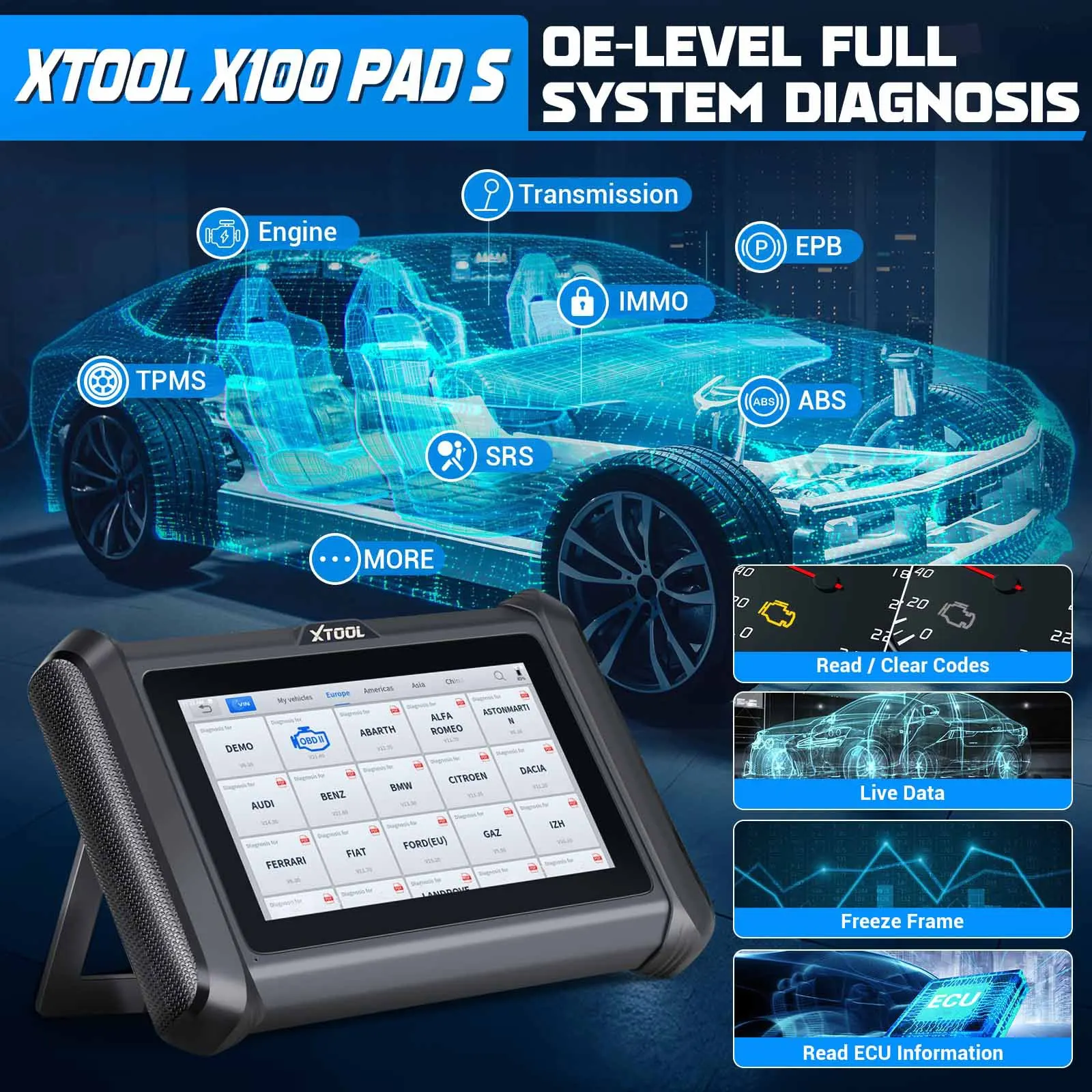 

X100 PADS Auto Key Programmer car diagnostic car key matching programming PAS S