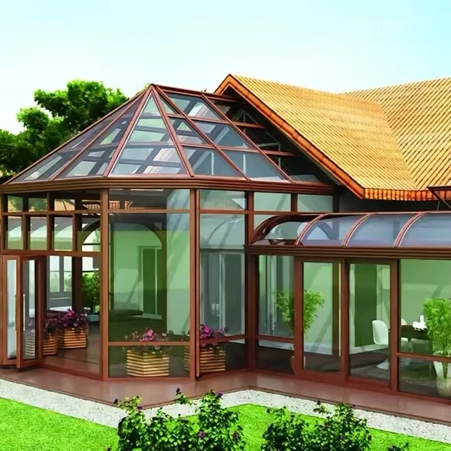 Modern Aluminum Garden Sunroom Greenhouse Insulated Design High Light Transmittance Easy Install Prefabricated Structure
