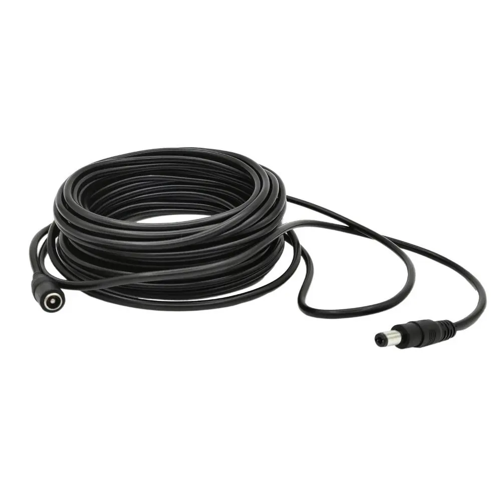 

2 PCS 10M Power Extension Cable DC12V External Plug Extension Cord Jack Adapter 5.5mm*2.1mm Connector Black Power Cable