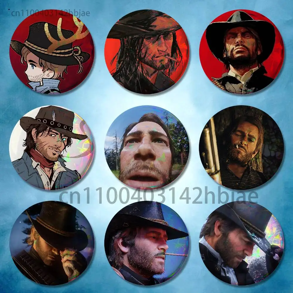 A-Arthur M-Morgan 32mm 58mm 75mm 44mm 25mm Anime Badges Brooches DIY Pins Decorations Birthday Gifts