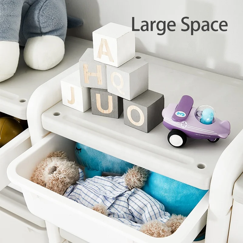 Plastic High Capacity Children Cabinet Toy Storage Rack Kid Clothes Cabinet