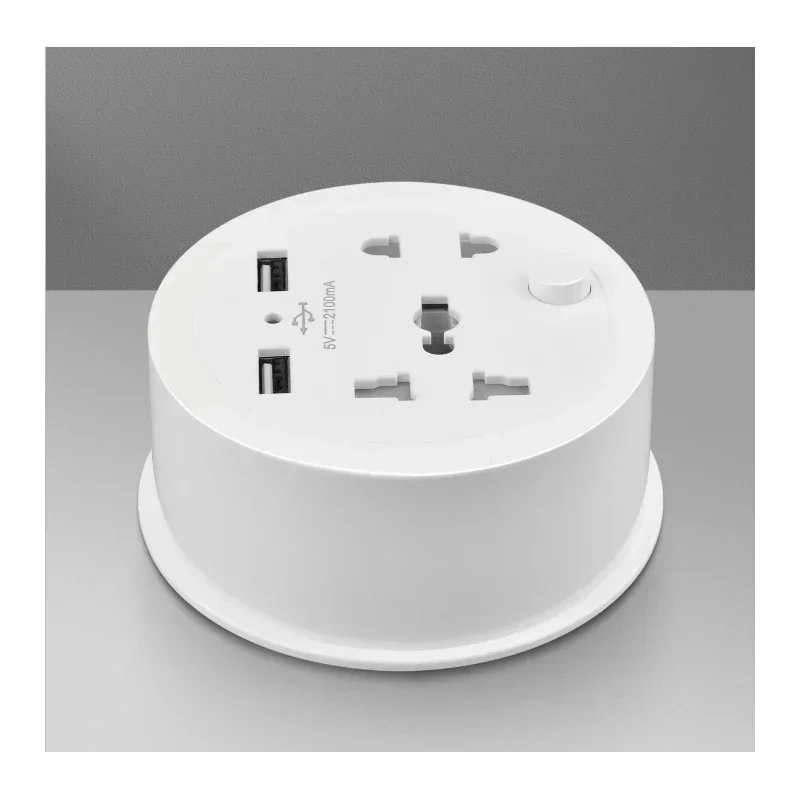 Travel Adapter Socket , EU Plug, Multifunctional 10A Socket with USB Power Portable Outlet with Cable 1.5m