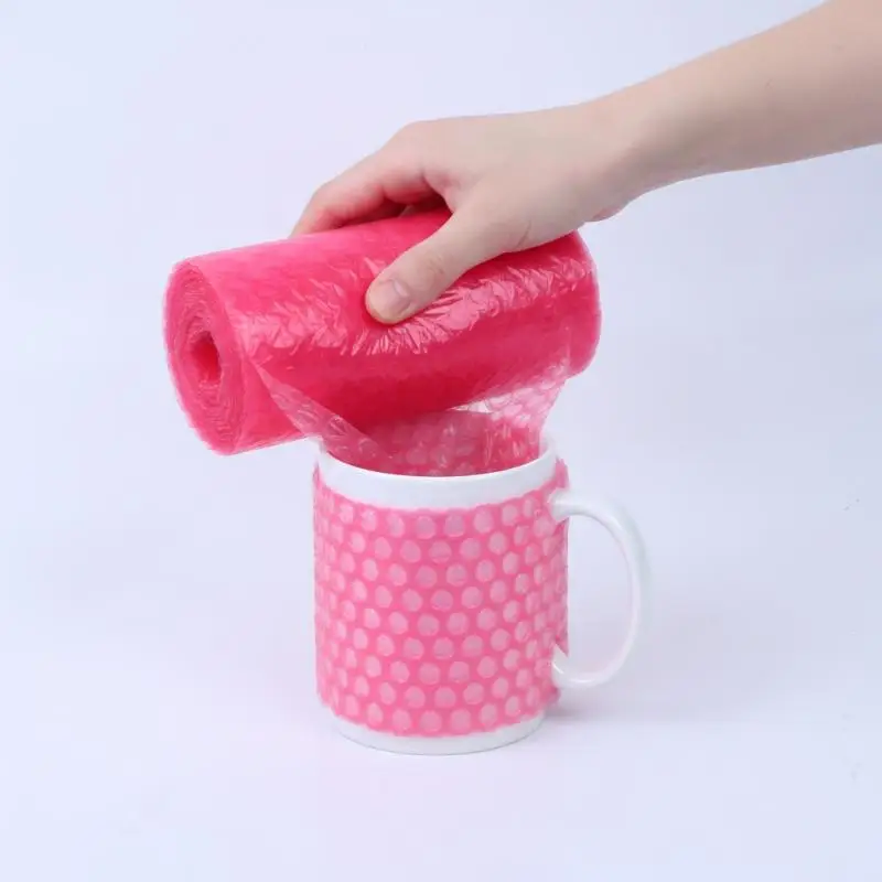 Pink Heart Pattern Thickened Bubble Film Shockproof Anti-Drop Protective Wrap for Vintage Goods Shipping Packaging