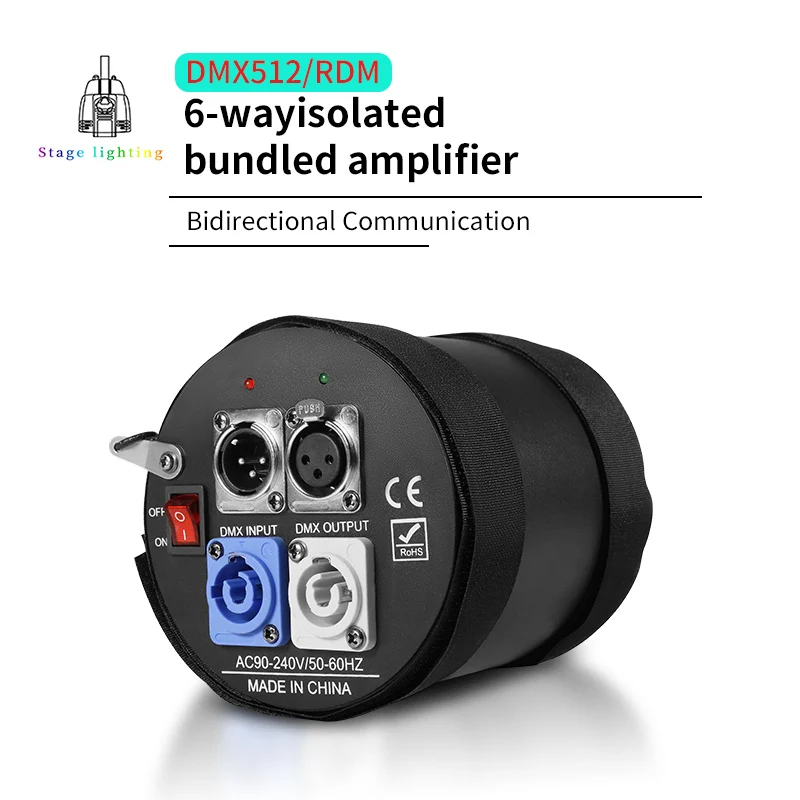 DMX512 6 versterker 6 kanalen voor DJ Disco Stage Light Control Professionele podiumverlichtingsapparatuur Splitter