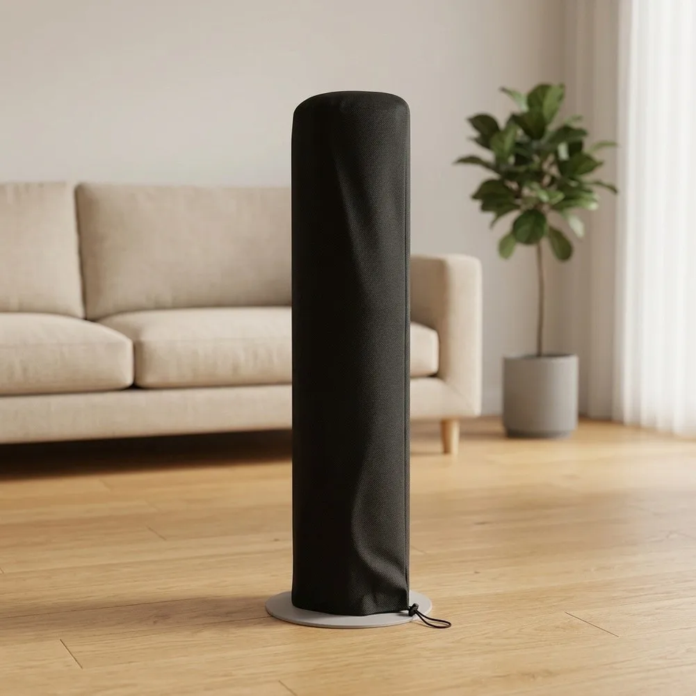 Fan Storage Bag Tower Fan Cover For Outdoor Weather Protection High Humidity Fan Protection Cover Sleek Black Finish