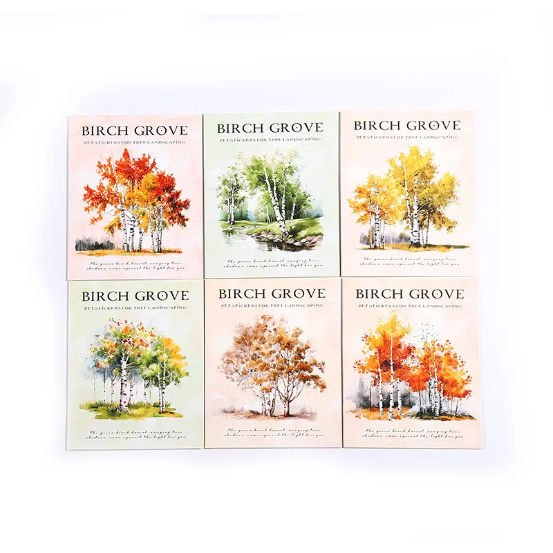 12packs/LOT Birch forest series retro message PET sticker