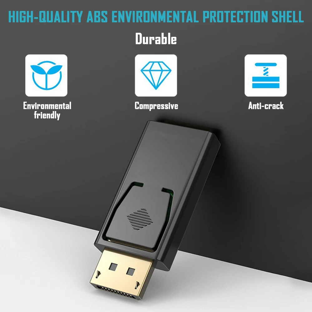 4K DisplayPort zu HDMI-kompatiblen Adapter 4k@60hz DP Stecker auf Buchse HDMI-kompatibler 3D-Konverter Video für PC HDTV Laptop Moni – Detail 3