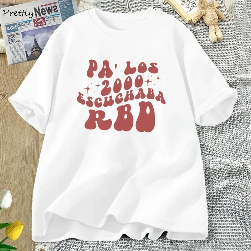 Rebelde Tshirt 2000\'s Escuchaba RBD T-Shirt Un Verano Sin Ti T Shirt Graphic Tee Trendy Clothes Streetwear Tops Cotton Oneck Top