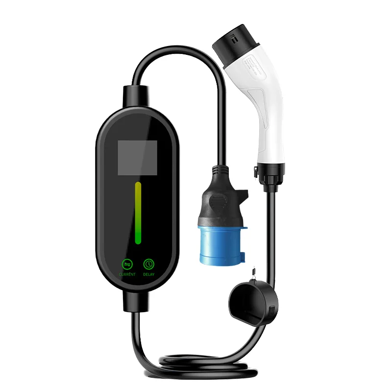 

Type 2 Portable EV Charger Electric Car Charging Station 3.5kw-22kw LED Indicator Regulates Current New Condition
