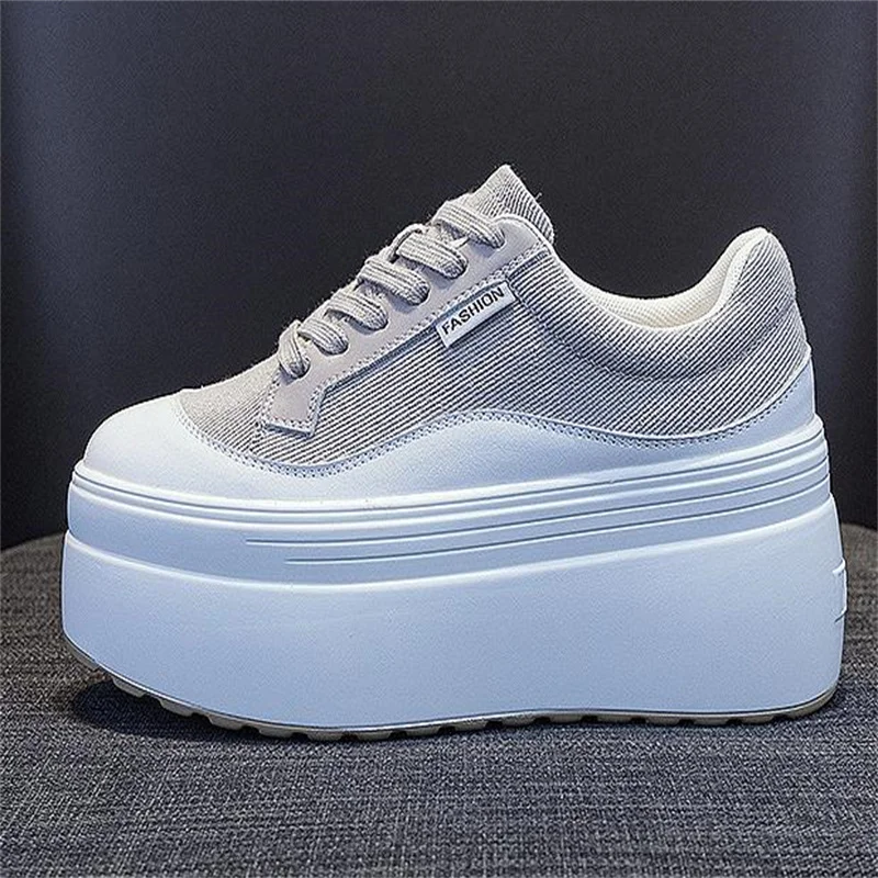 8cm Quality canvas shoes Designer Shoes Women Casual shoes Fashion Height Incresing Chunky Sneakers Women Vulcanized shoes