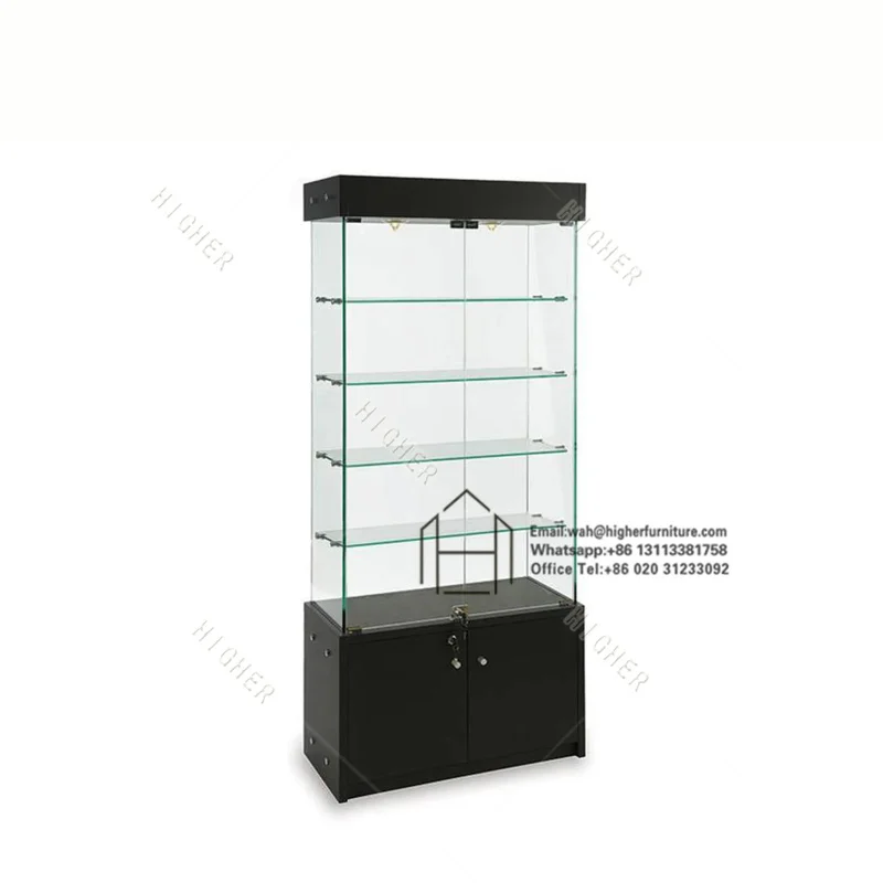 custom.Customized Glass Display Cabinet Glass Showcases and Display Cases with LED