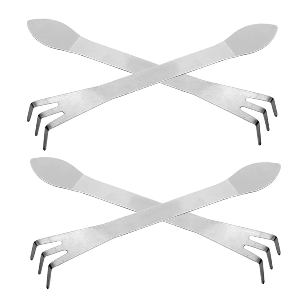 

4pcs Mini Garden Rake Stainless Steel Bonsai Tool Set Soil Loosener Cultivator Hand Fork Shovel Small Lawn Leaf Rake