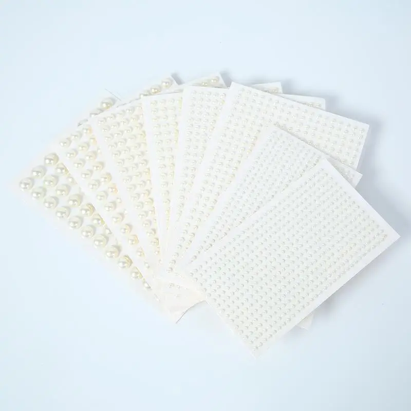 1 Vel Witte Parel Gezicht Sieraden Stickers Zelfklevende Parel Oogschaduw Kristallen Decals Decoratie DIY Glitter Gezicht Juwelen Slider