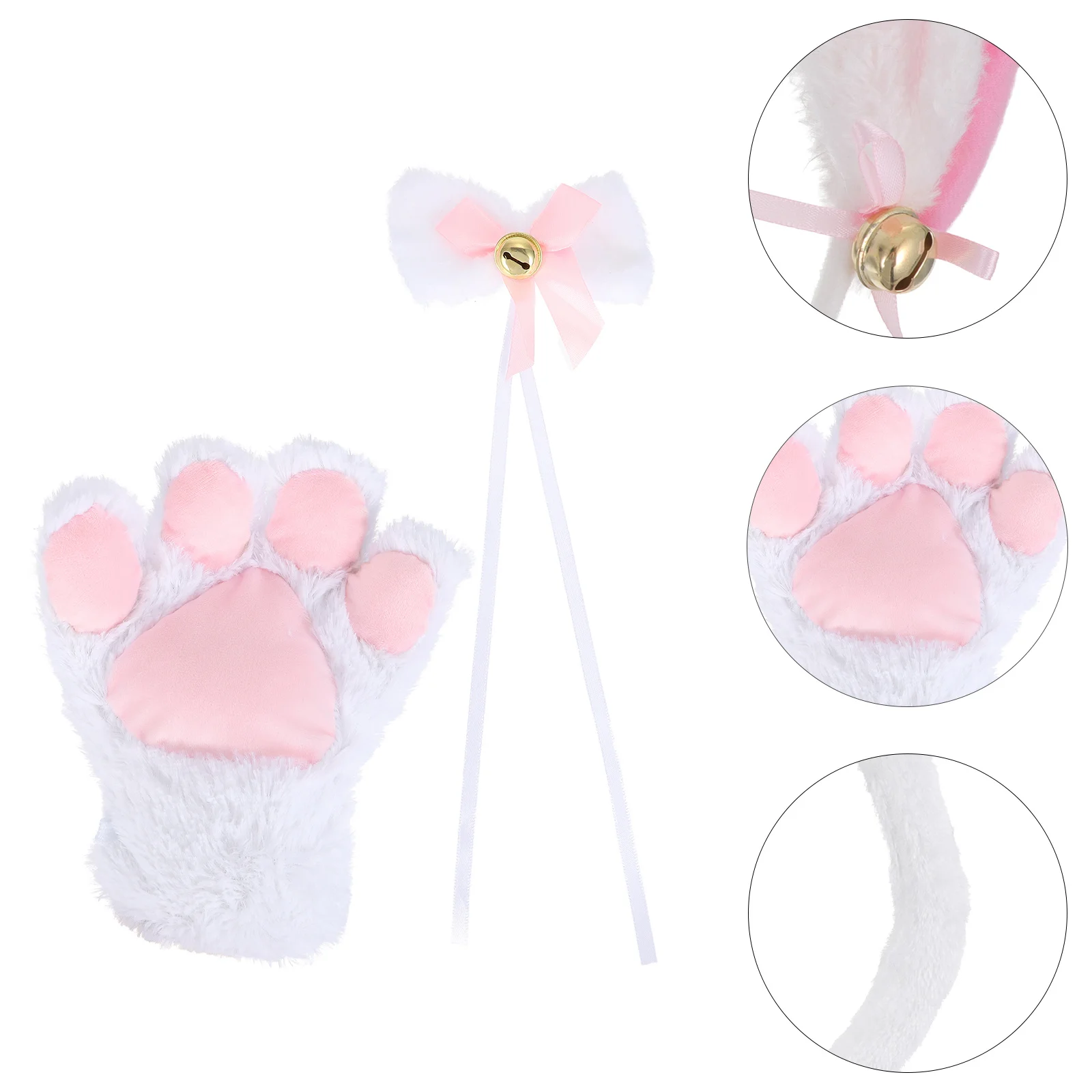 

1Set Cat Girl Cosplay Costume Set Includes Ear Headband Tail Paw Gloves Bow Tie Stylish Party Outfit for Festivals Performances