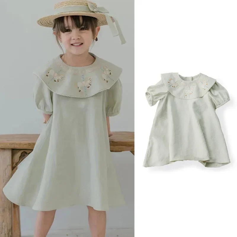 Spanish Baby Dresses for Girls 2023 Kid Girl Embroidery Dress Cotton Loose Clothes Children Boutique Design Frocks Infant Outfit