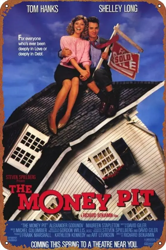 The Money Pit Posters Tin Signs Retro Metal Movie Tins for Bar Pub Home Cafes Wall Decor, 8X12 Inch (20X30 CM)