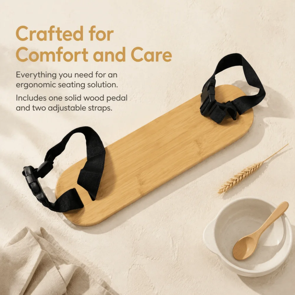 Accessories Adjustable Height Footrest Bamboo Wooden Foot Support Board Hanging Rope With Rope Foot Pedal Children