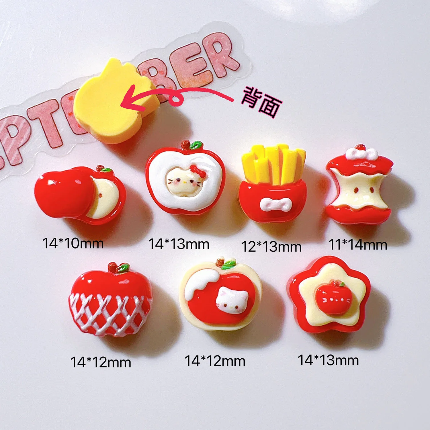 10pcs Resin Mini Apple Accessories Charms Jewelry Making Shoes Clothes Headdresses Accessories Car Ornaments