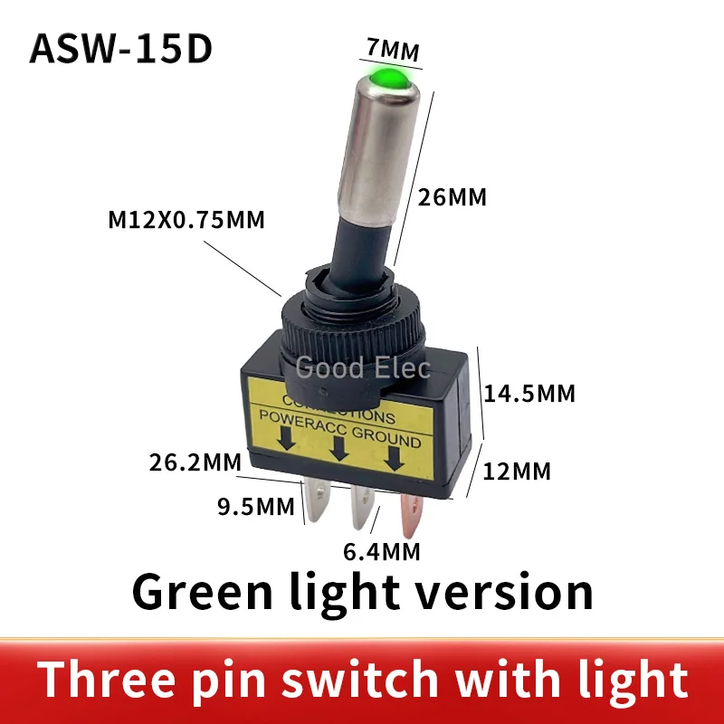 4PCS 12V 20A Car Auto  LED Light Toggle Rocker Switch 3Pin SPST ON/OFF Sales for vehicles, boats