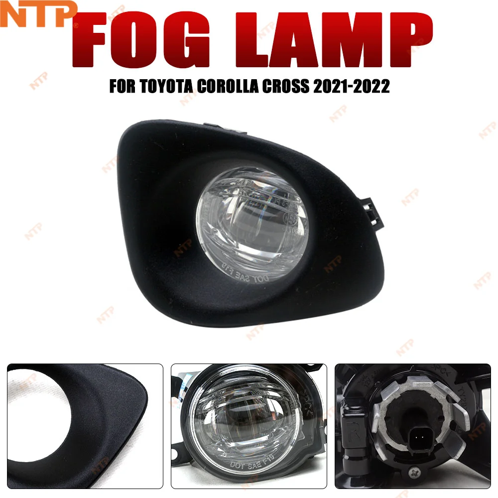 For Toyota Corolla Cross 2021 LEDFog Light Assembly Kit with Wiring Harness+Switch Bulbs Left Right Pair DRL Bumper Driving Lamp