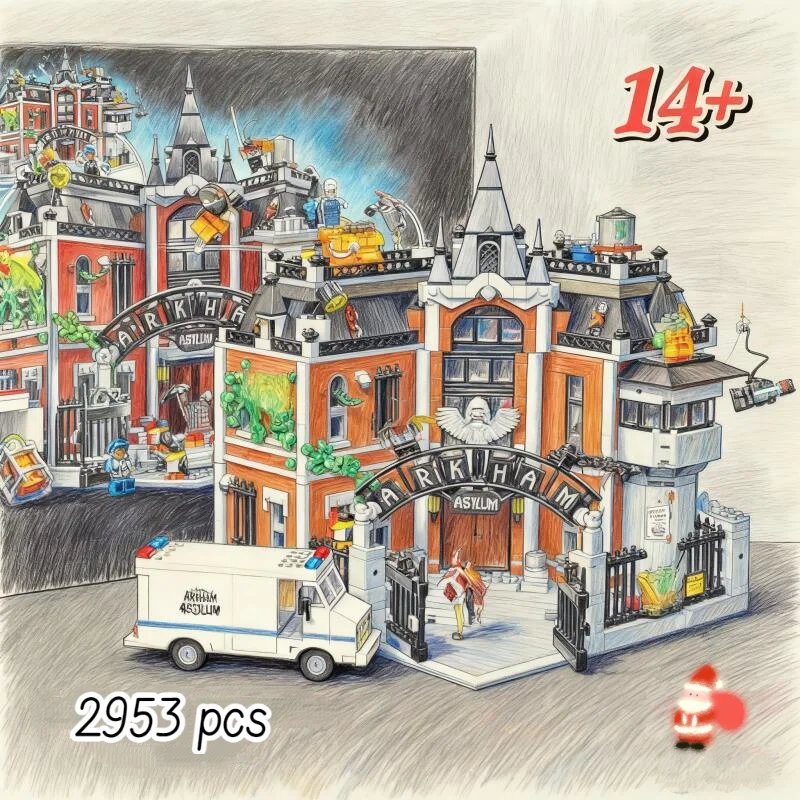 

Year end promotion 76300 Hero Series Arkham Asylum Set, Halloween, Christmas Gift, Birthday Gift