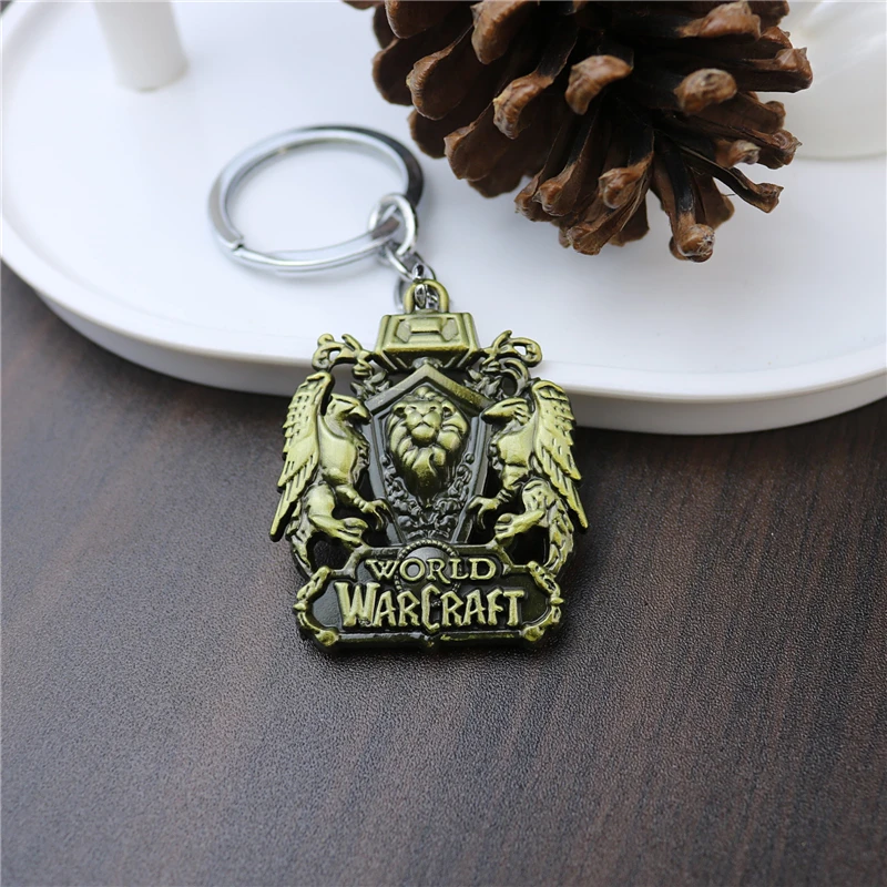 New World of Warcraft Gioco Figura Periferica Artigianato in metallo Modello Zaino Portachiavi con ciondolo decorativo Regali di Natale Giocattoli