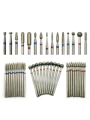 HYTOOS Nail Drill Bits Diamond Cutters for Manicure Cuticle Burr Milling Cutter for Pedicure Nails Accessories Tools