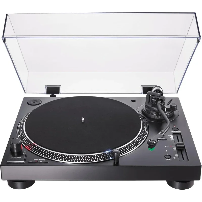 Direct-Drive Turntable (Analog & USB), Fully Manual, Hi-Fi, 3 Speed, Convert Vinyl to Digital