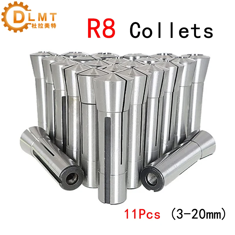 R8 Collet Milling Machine R8 Collet Metric M12 British 7/16 Clamping Size Milling Tool Holder R8 Collet Chuck Set Machine Parts