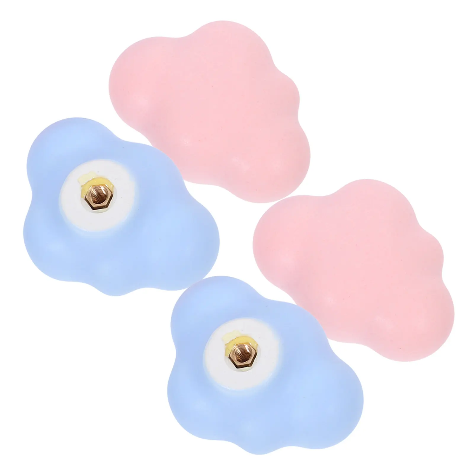 4Pcs Cloud Drawer Knobs Ceramic Cabinet Handles Pink Light Blue Nursery Room Furniture Pulls Dresser Knobs