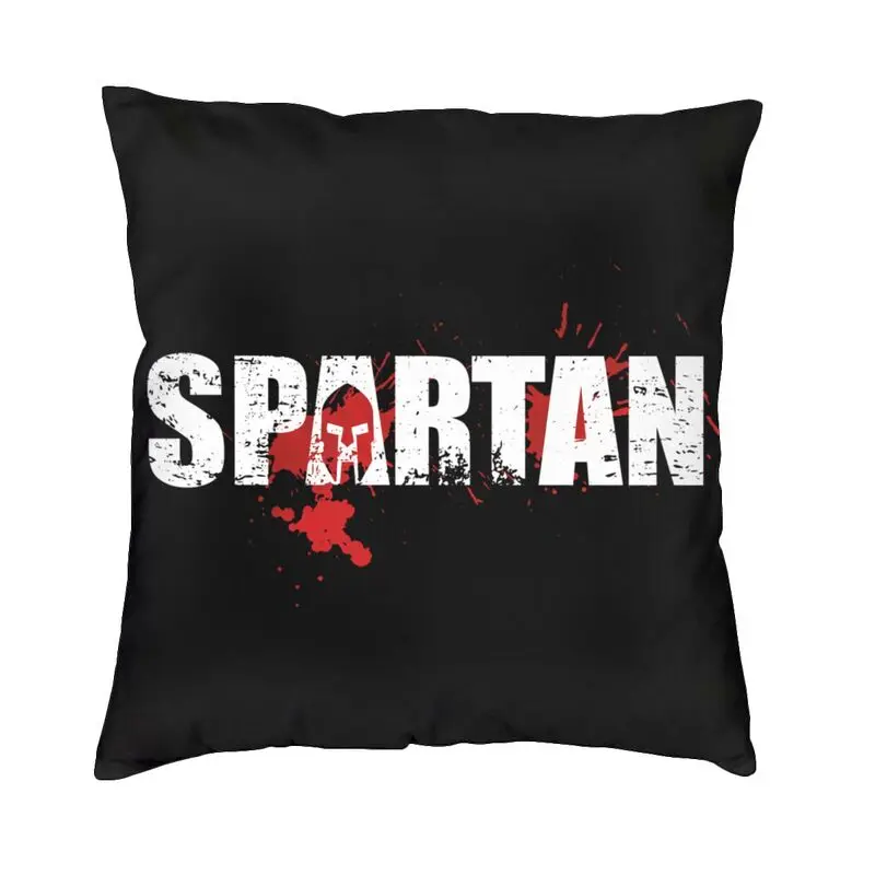 Fashion Large Spartan Race Logo Square Throw Pillow Cover Decoration 3D Two Side Printed Cushion Cover for Car
