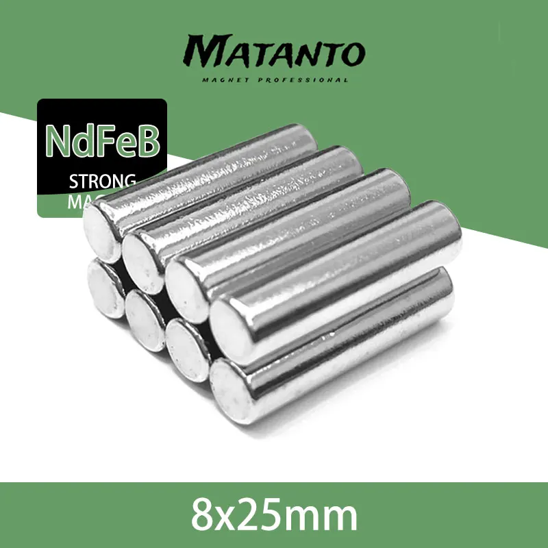 2/5/10/20/50Pcs 8x25mm Neodymium Magnet NdFeB Round Super Powerful Strong Permanent Magnetic Imanes Disc 8*25  Magnet Neodymium