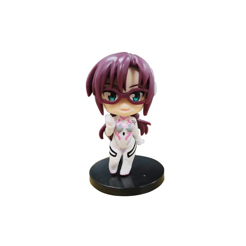 6Pcs Q Version of Evangelion Asuka Ayanami Rei Figure Model Anime Girl Doll Cake Decoration Ornaments Boy Birthday Gift view 3