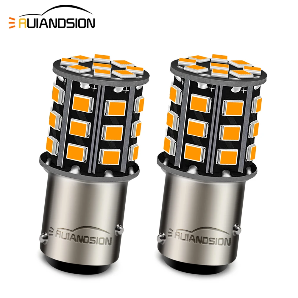 

2x 0.35A автоматический светодиодный 1157 BAY15D P21/5 W BAZ15D 4 W белый/красный/желтый 12 V 24 V P21/4 W Автомобильный свет 2835 33SMD без полярности двойная функция