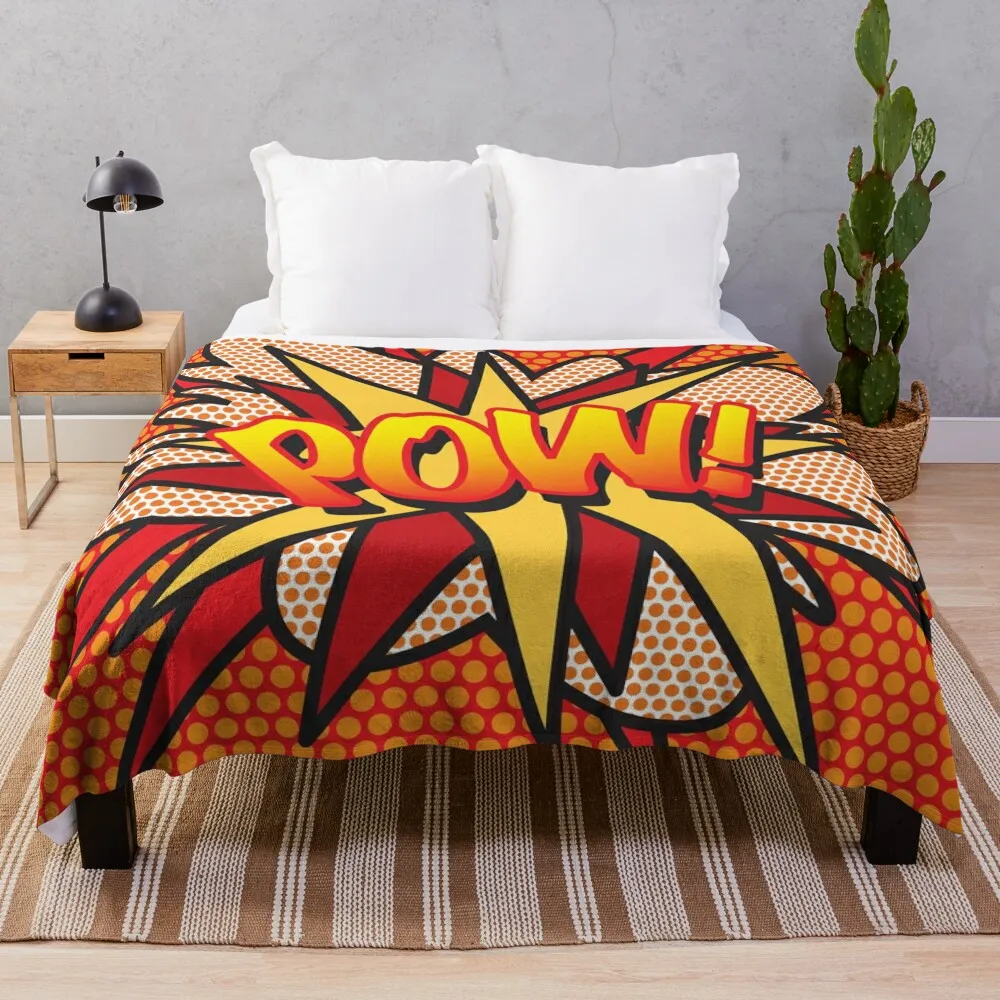 

POW Comic Book Pop Art Trendy Fun Throw Blanket Decoratives Bed linens Plaid on the sofa Blankets