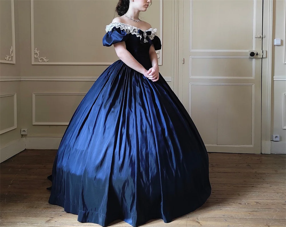 1860s Victorian Crinoline Sissi Empress Elisabeth Dress Civil War Costume Ball Gown Wedding Dress Robe Second Empire Dress