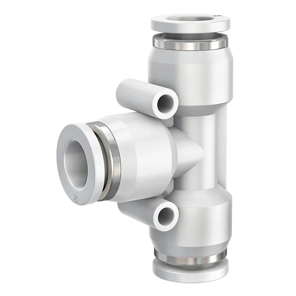 5/10pcs PE PEG 4mm 6mm Air Compressor Hose Tube Quick Release Push in Fitting Tee Pneumatic Pipe Connector 8mm 10mm 12MM White