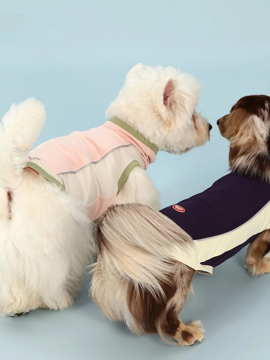 adjustable-length-fluffy-closet-dog-sun-protection-clothes-cool-vest-color-block-pet-clothing-polyester-fabric-spring-summer