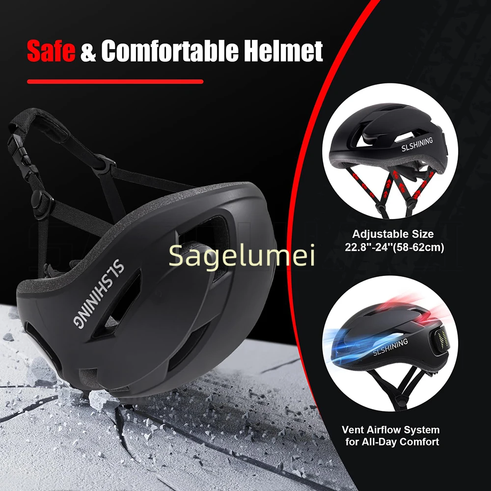 Fanali posteriori con display a LED per adulti, controllo APP intelligente, bicicletta, mountain bike, casco da ciclismo su strada, casco da bicicletta regolabile