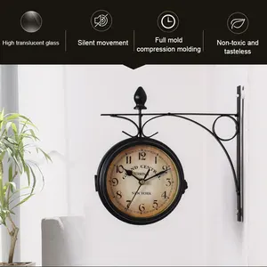 Double -sided wall clock to enjoy, European retro style, creative household clock 10 Main Sales Wall Wall Wall - №2
