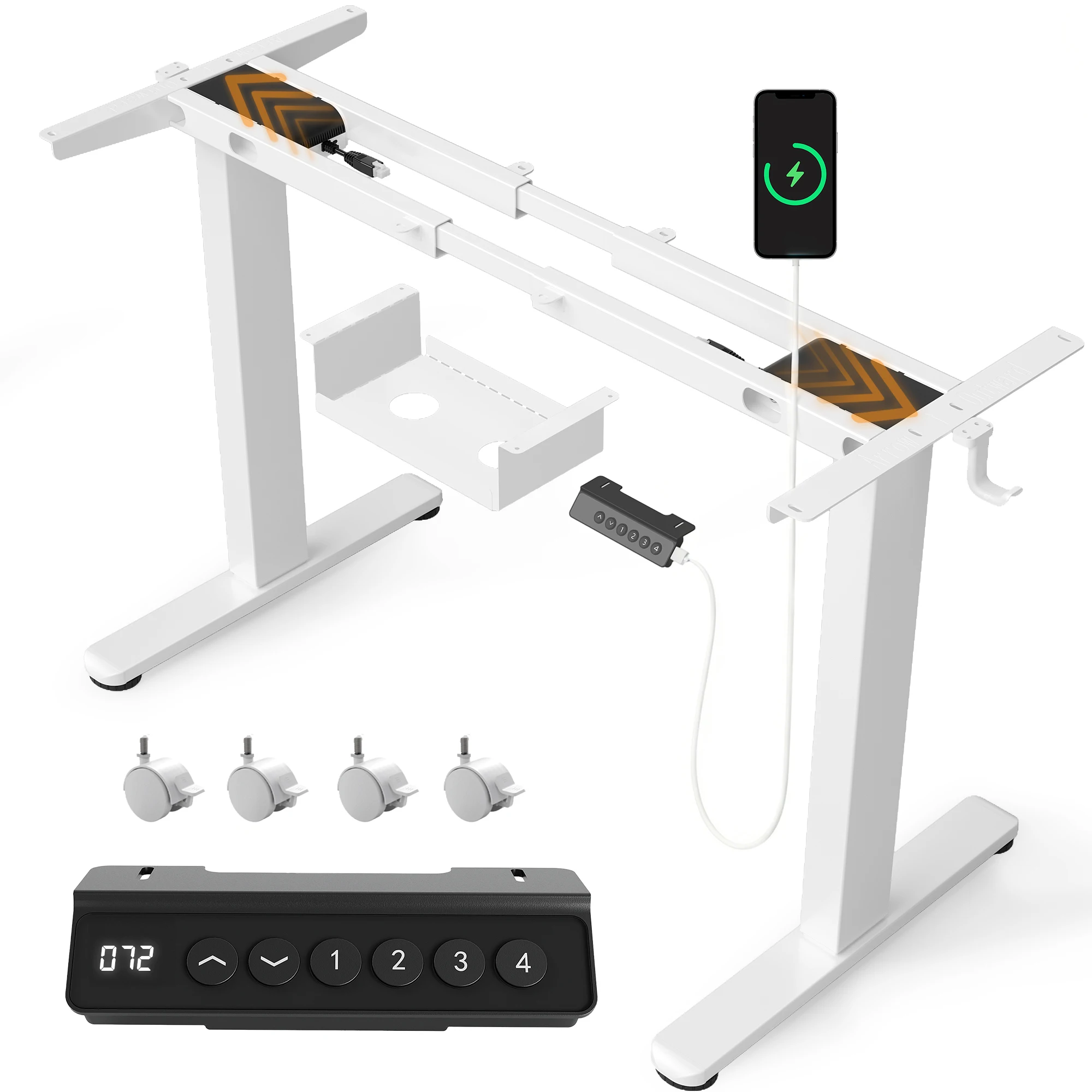 Claiks 2 Motors in hoogte verstelbaar bureau Elektrisch bureau met USB-aansluiting en kabelbak - afbeelding 1