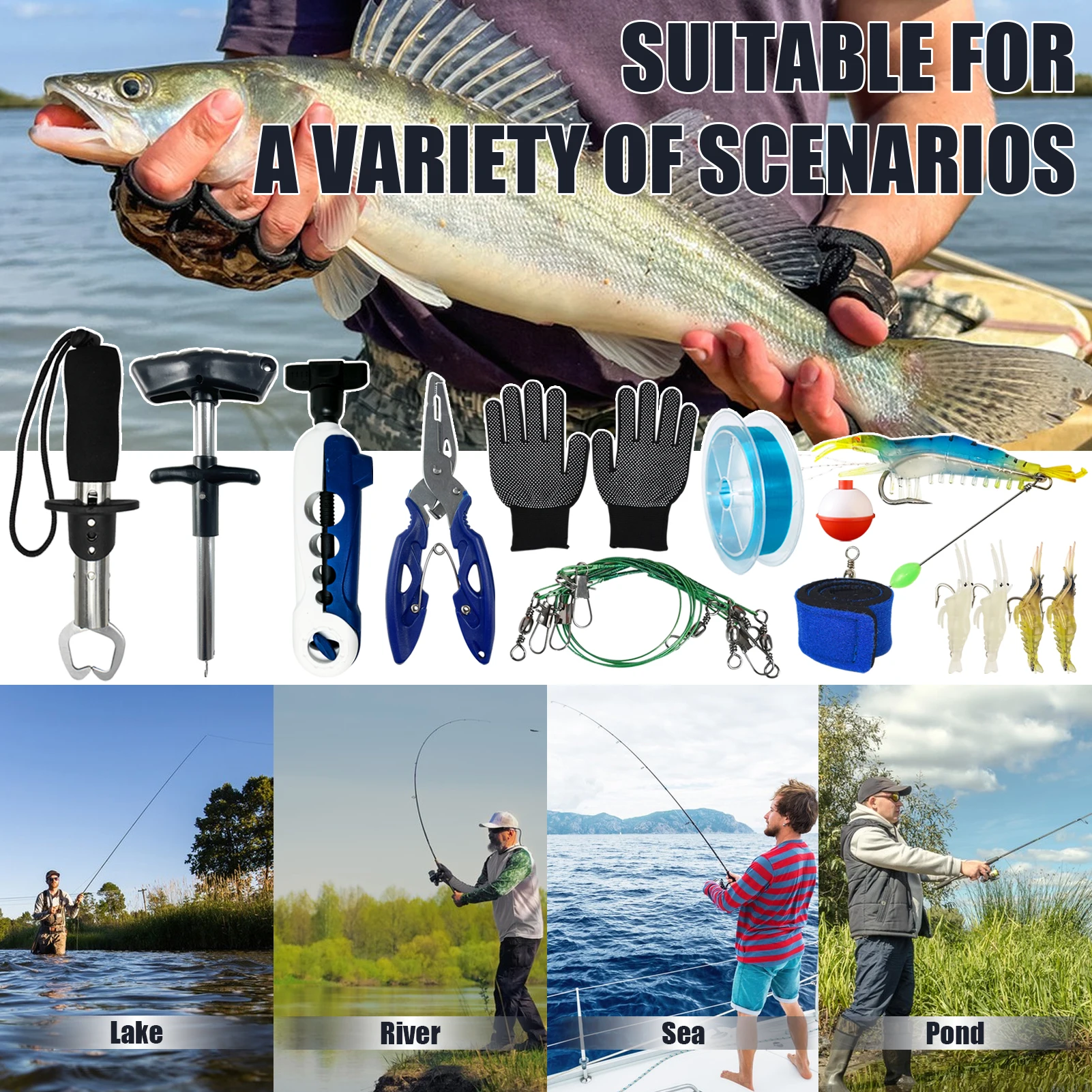 FREE FISHER Kit de accesorios de pesca: anzuelos y giratorios