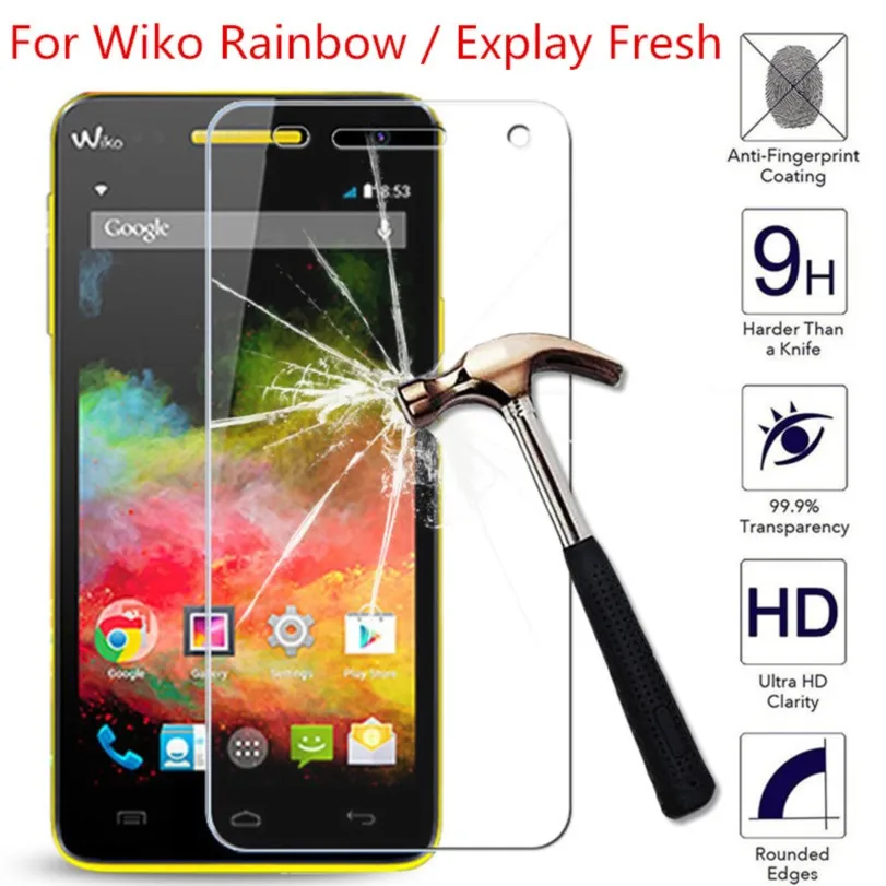 For Wiko Rainbow / Explay Fresh 5.0 inch Tempered Glass Screen Protector 0.26mm 2.5D 9H Phone Protective Gaurd Film Case Guard