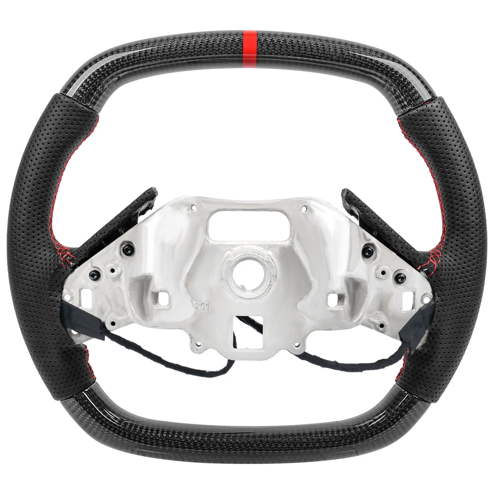 Real Carbon Fiber Steering Wheel For Chevrolet C8 Corvette Z51 Z06 2020 2021 2022 2023 2024 Heated Leather Racing Wheel