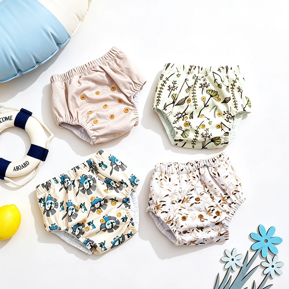 Happyflute 1 Pc Baby Swimming Pool Diaper Waterproof Cloth Diapers Swimwear for Kids Pool Pant Swimming Fit For Baby 3-15kg Baby